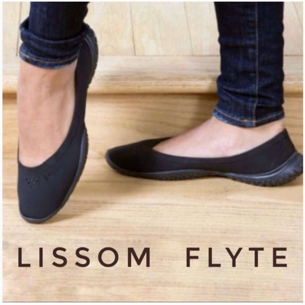 Lissom Flyte Ballet Flats Shoes Washable Slip On Shoe Black Women's Size 9.5